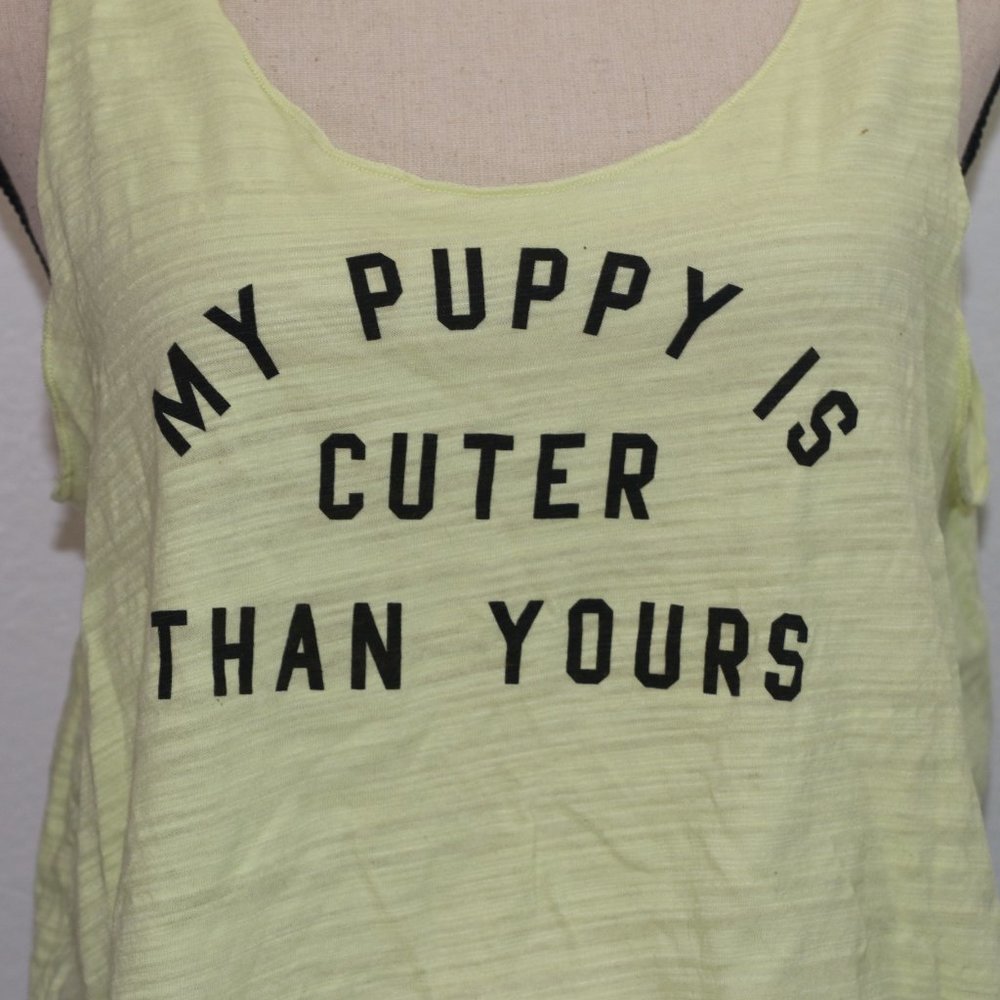 PINK by Victoria's Secret Sleepwear Tank Top - "My Puppy is Cuter Than Yours" - Picture 3 of 7